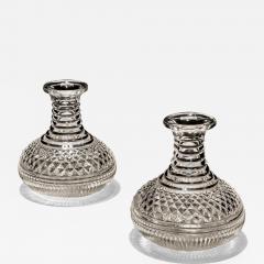 A PAIR OF DIAMOND STEP CUT CARAFES - 3796538