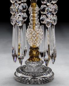 A PAIR OF DIAMOND STEP CUT REGENCY CANDLESTICKS - 3787777