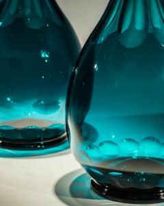 A PAIR OF ELEGANT GREEN CARAFES - 3790943