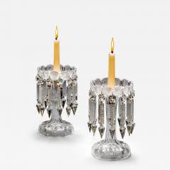 A PAIR OF FINE DIAMOND CUT VICTORIAN LUSTRES - 4218420