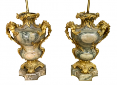 A PAIR OF FRENCH ORMOLU MOUNTED CIPOLLINO MARBLE LAMPS BY MAISON MILLET - 3537906