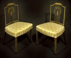 A PAIR OF GEORGE III BLACK PAINTED SIDE CHAIRS - 4221907