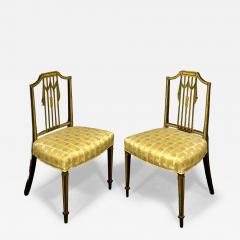 A PAIR OF GEORGE III BLACK PAINTED SIDE CHAIRS - 4225672
