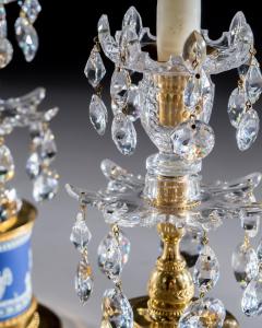 A PAIR OF GEORGE III CUT GLASS ORMOLU MOUNTED WEDGWOOD DRUM CANDLESTICKS - 3788038