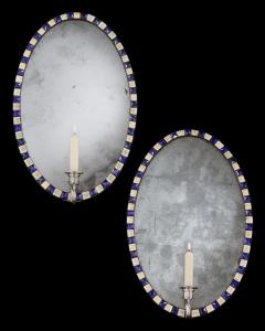 A PAIR OF GEORGE III IRISH OVAL MIRROR GIRANDOLES - 3787281