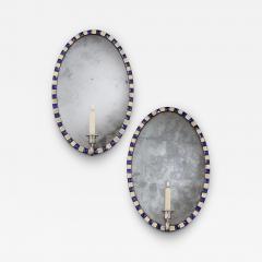 A PAIR OF GEORGE III IRISH OVAL MIRROR GIRANDOLES - 3789278