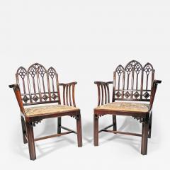 A PAIR OF GEORGE III MAHOGANY ARMCHAIRS - 3084645