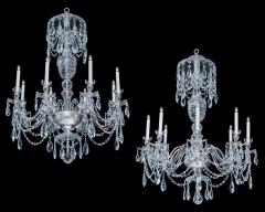 A PAIR OF GEORGE III STYLE CRYSTAL CHANDELIERS - 3787469