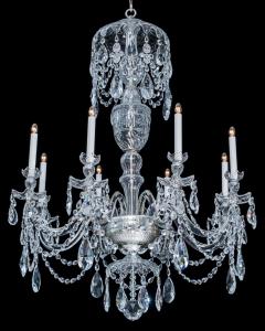 A PAIR OF GEORGE III STYLE CRYSTAL CHANDELIERS - 3787485