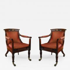 A PAIR OF GEORGE IV MAHOGANY BERGERES - 2398127