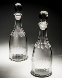 A PAIR OF GEORGIAN SLICE FLUTE SPIRIT DECANTERS - 3790928
