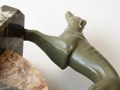 A PAIR OF LIMOUSIN PAINTED SPELTER SIGHTHOUND BOOKENDS - 4780343