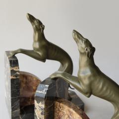 A PAIR OF LIMOUSIN PAINTED SPELTER SIGHTHOUND BOOKENDS - 4780347