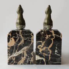 A PAIR OF LIMOUSIN PAINTED SPELTER SIGHTHOUND BOOKENDS - 4780349
