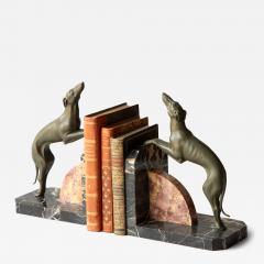 A PAIR OF LIMOUSIN PAINTED SPELTER SIGHTHOUND BOOKENDS - 4788250