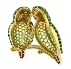 A PAIR OF LOVING PARROTS BROOCH - 3576098