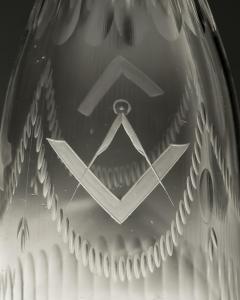 A PAIR OF MASONIC TAPERED DECANTERS - 3787788