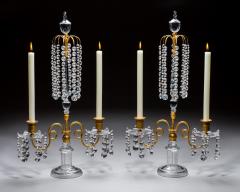 A PAIR OF ORMOLU GLASS REGENCY CANDELABRA - 4513186