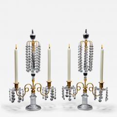 A PAIR OF ORMOLU GLASS REGENCY CANDELABRA - 4513748