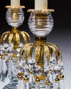 A PAIR OF REGENCY ORMOLU GLASS CANDLESTICKS - 4580818