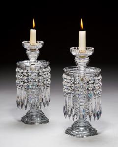 A PAIR OF REGENCY STEP CUT LUSTRES - 4424931