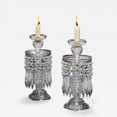 A PAIR OF REGENCY STEP CUT LUSTRES - 4426463