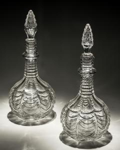 A PAIR OF SCALE CUT VICTORIAN DECANTERS - 3787841