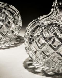 A PAIR OF SHAFT GLOBE VICTORIAN DECANTERS - 3792888