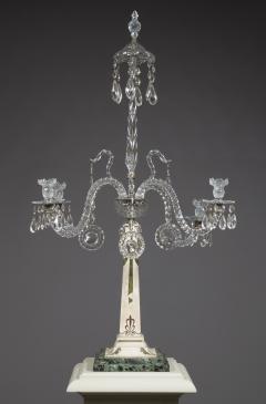 A PAIR OF STATUARY MARBLE VERDE ANTICO AND SCAGLIOLA INLAID CANDELABRA - 3906441