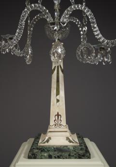 A PAIR OF STATUARY MARBLE VERDE ANTICO AND SCAGLIOLA INLAID CANDELABRA - 3906448