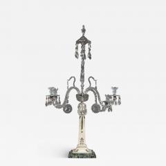 A PAIR OF STATUARY MARBLE VERDE ANTICO AND SCAGLIOLA INLAID CANDELABRA - 3908807