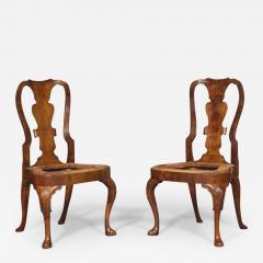 A PAIR OF WELL DRAWN FIGURED VENEER AND SOLID WALNUT EARLY GEORGE I SIDE CHAIRS - 3454906