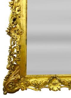 A PALATIAL LOUIS XV STYLE FRENCH CARVED RECTANGULAR GILT WOOD MIRROR - 3537573