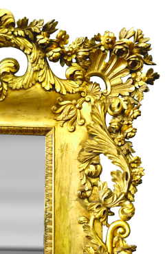 A PALATIAL LOUIS XV STYLE FRENCH CARVED RECTANGULAR GILT WOOD MIRROR - 3537626