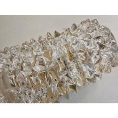 A Pair Barovier Style Art Deco Rostrato Clear Italian Murano Glass Wall Sconces - 4385697