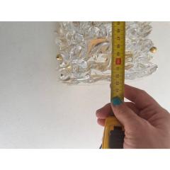 A Pair Barovier Style Art Deco Rostrato Clear Italian Murano Glass Wall Sconces - 4385698