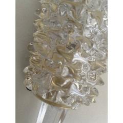 A Pair Barovier Style Art Deco Rostrato Clear Italian Murano Glass Wall Sconces - 4385709