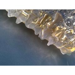 A Pair Barovier Style Art Deco Rostrato Clear Italian Murano Glass Wall Sconces - 4385711