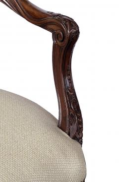 A Pair French Rococo Style Carved Open Arm Chairs - 3337504