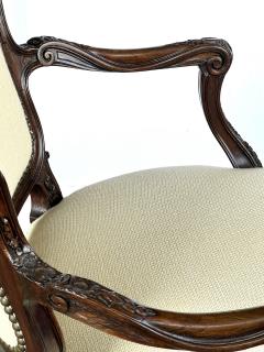 A Pair French Rococo Style Carved Open Arm Chairs - 3337507