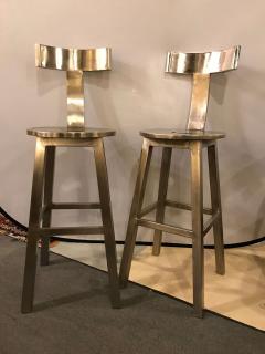 A Pair Of Deco Style Steel Bar Stool - 3001453