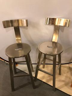 A Pair Of Deco Style Steel Bar Stool - 3001455