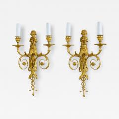A Pair Of French Gilt Bronze Two Light Wall Appliques In The Louis XVI Style  - 4792046