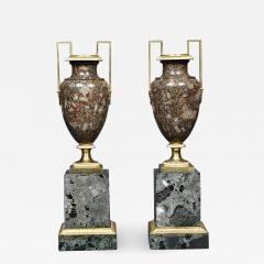 A Pair Of Gilt Bronze Mounted Specimen Porphyritic Granite Vase - 1430130