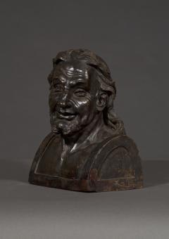 A Pair Of Glazed Terracotta Busts Depicting Two Greek Philosophers - 875533