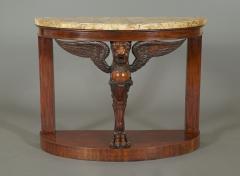 A Pair Of Mahogany Console Tables Bearing Fine Alabastro Fiorito Veneered Tops - 1352040