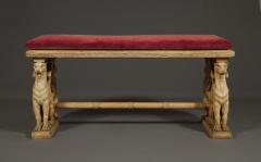 A Pair Of Neoclassical Oak Benches With Well Carved Monopodiae Supports - 1171167