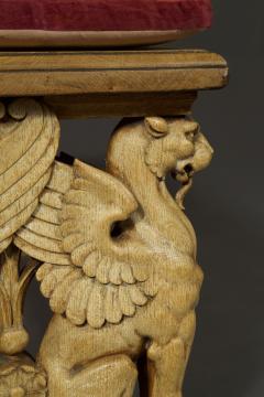 A Pair Of Neoclassical Oak Benches With Well Carved Monopodiae Supports - 1171173