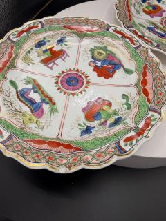A Pair Of Worcester Dragons in Compartments Porcelain Dishes - 4715651