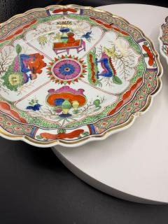 A Pair Of Worcester Dragons in Compartments Porcelain Dishes - 4715663